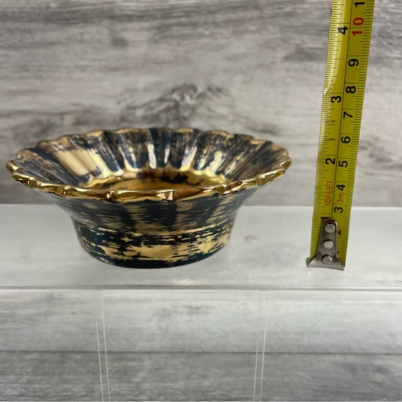 Vintage Stangl Granada Gold Hand Painted 22k Scalloped Dish Bowl 5162 - Picture 6 of 6